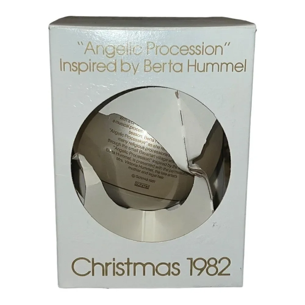 Schmid Berta Hummel Angelic Procession 1982 Glass Christmas Ornament W Box